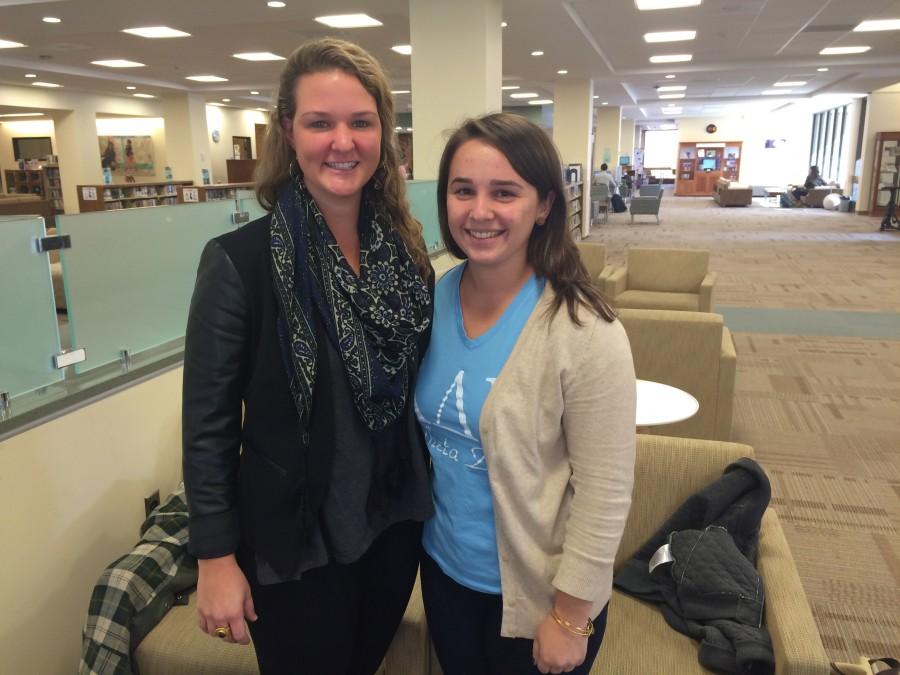 Student Recruitment Committee Co-Chairs Caroline Nixon ‘15 and Lucy Smith ‘15. Photo by Emma Deihle. 