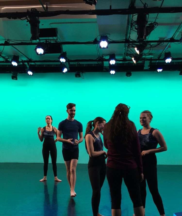 Dance Company members Laura Stagno, ‘18, Elliot Emadian, ‘17, Inga Wells, ‘16 and Emily Danzig, ‘16 rehearse on the Brooklyn’s Center for Performance Research stage.
Photo by Faith Isbell, ‘19.