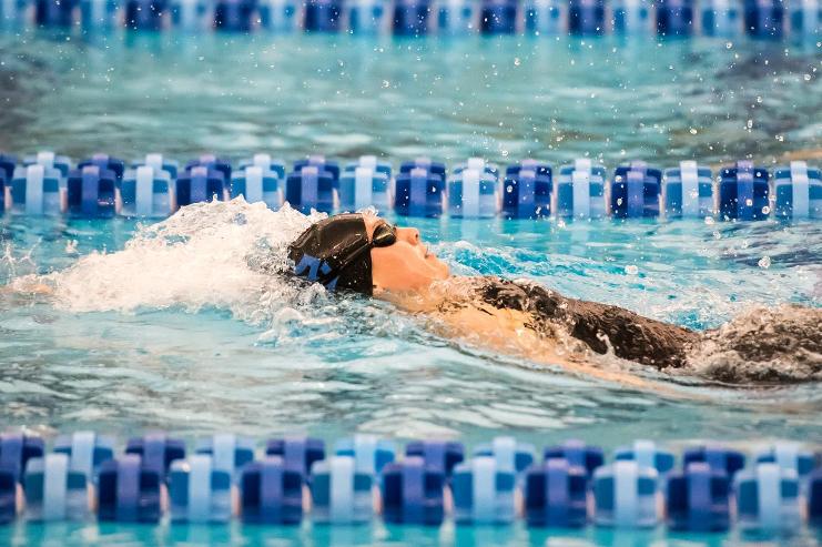 Emily Rollo, ‘17, set both the school and ODAC record in the 200 backstroke. Photo courtesy of W&L Sports Info.