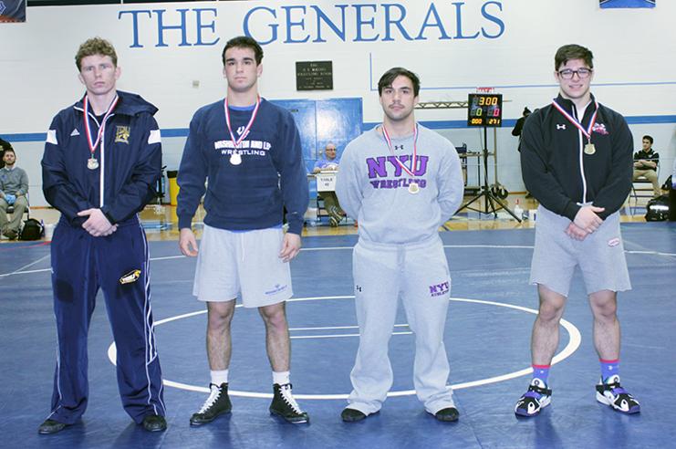Tassoni has had a record-setting career ar W&L. He has held several records including single-season takedowns, wins and career takedowns. Photo courtesy of W&L Sports Info.