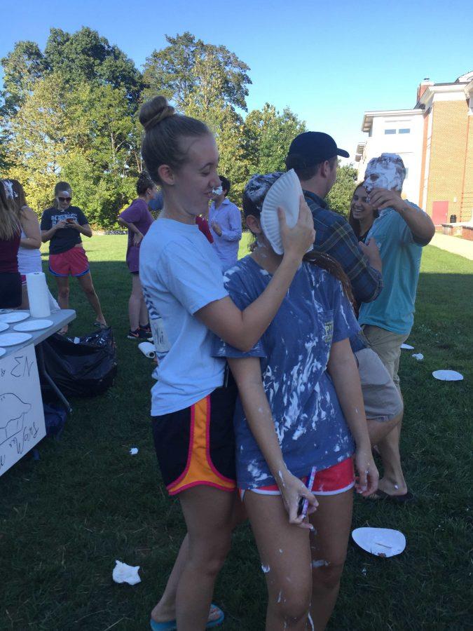 Members of Pi Beta Phi participate in Pie Wars. Photo by Sutton Travis ‘19.