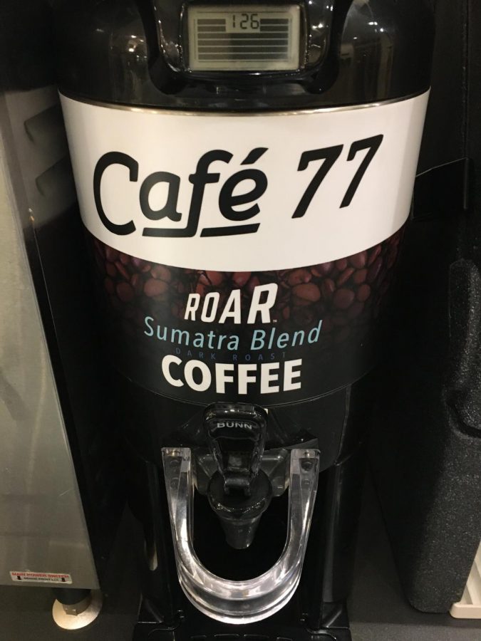 Café 77 offers patrons Royal Cup coffee. Photo by Hannah Denham.