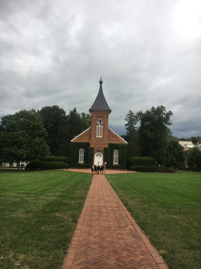 Lee Chapel, a central landmark on campus, will be renamed University Chapel. Photo by Grace Mamon, 22.  