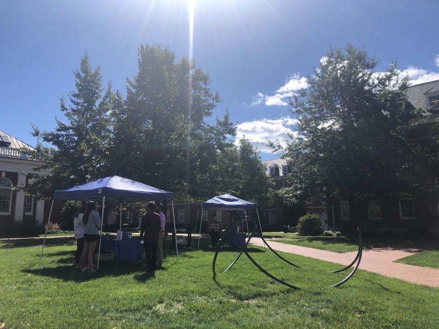Student organizations set up tents to replace typical tabling in commons