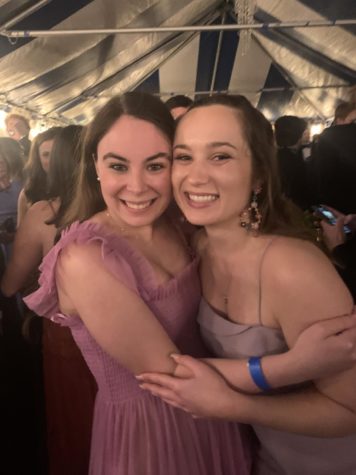 Your co-editors-in-chief, Mary Alice Russell, ’22, (left) and Grace Mamon, ’22, (right) enjoyed Fancy Dress. Photo by Maria Shaw, ’22.  