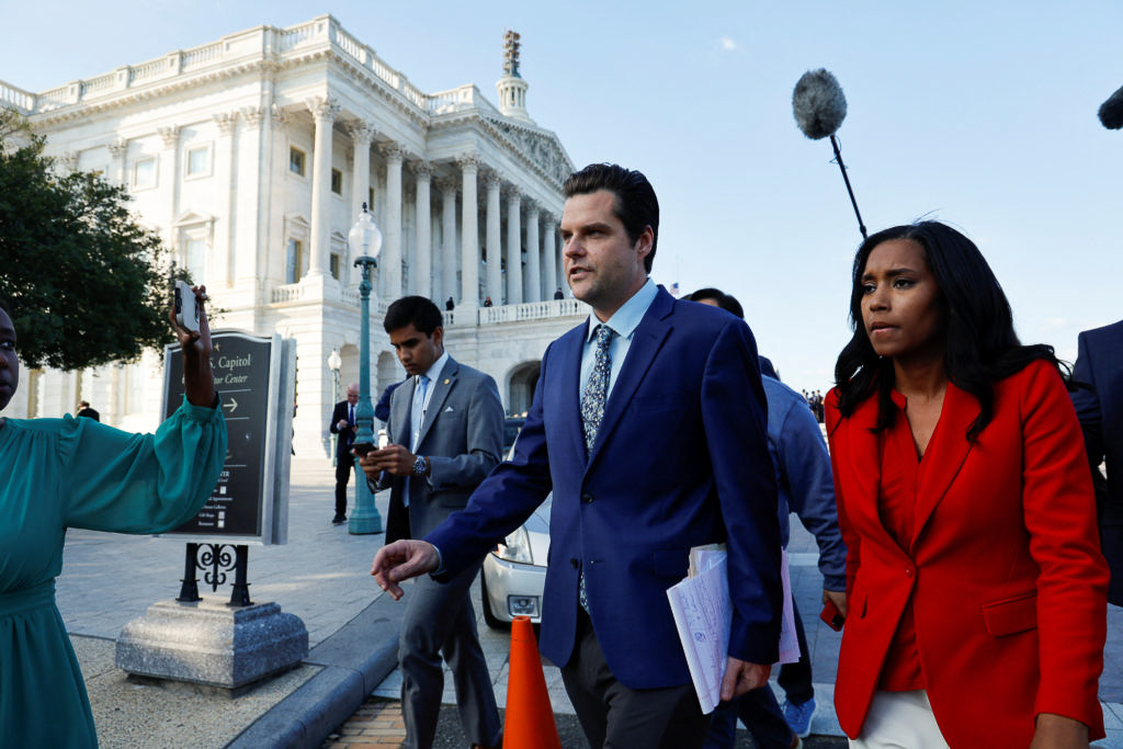 U.S. Rep. Matt Gaetz (R-FL) walks away from the U.S. Capitol after his motion to vacate the chair of House Speaker Kevin McCarthy (R-CA) and end McCarthys continued leadership succeeded by a vote of 216-210, outside the U.S. Capitol in Washington, U.S. October 3, 2023. 