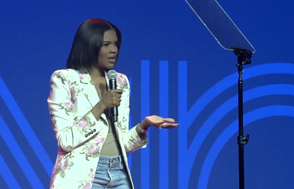 Candace Owens speaks at the first Mock Convention session. Screenshot courtesy of the 28th Mock Convention livestream.