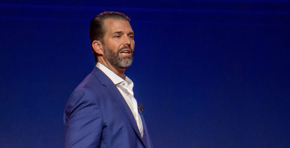 Donald Trump Jr. slams the Biden administration and calls for support for his father’s presidential campaign.