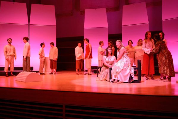 Students perform in the Robert O. and Elizabeth M. Bentley Opera Dido and Aeneas” in Wilson Concert Hall. Photo courtesy of the W&L Facebook page