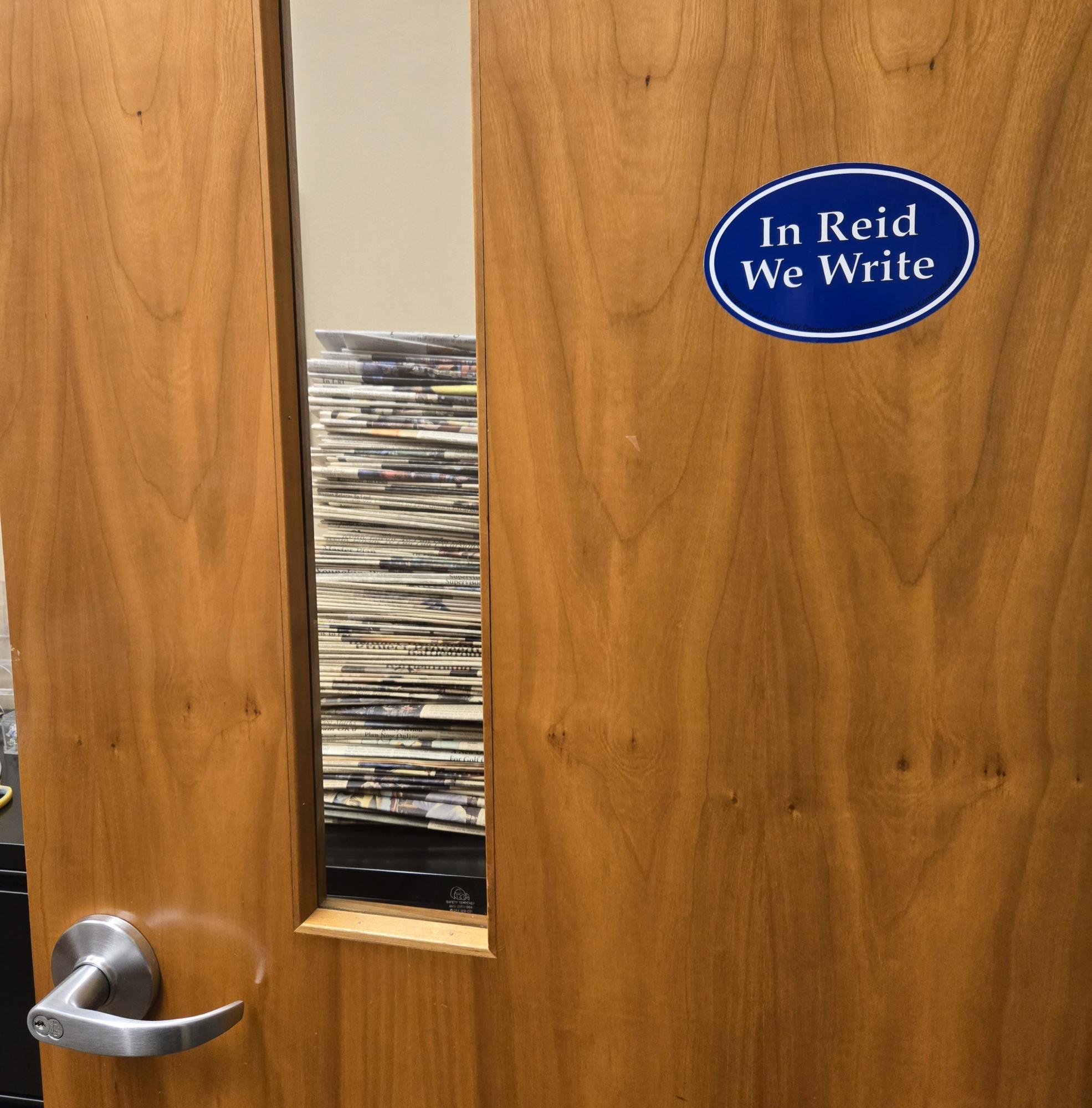 In Reid Hall, you’ll find stacks of newspapers and “In Reid We Write” stickers, but no enemies of the people. 