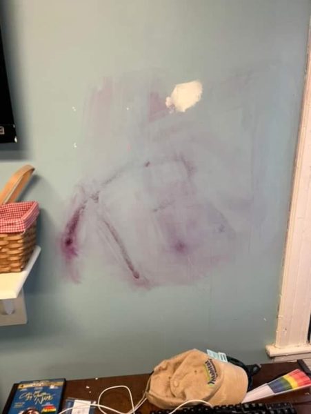 By the time a student arrived at the Red House, the graffiti was scrubbed off. Neither the police nor the university have disclosed the content of the graffiti.