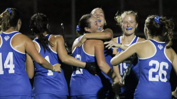 Generals Field Hockey celebrates a goal by Sydney Bagget, ‘26. 