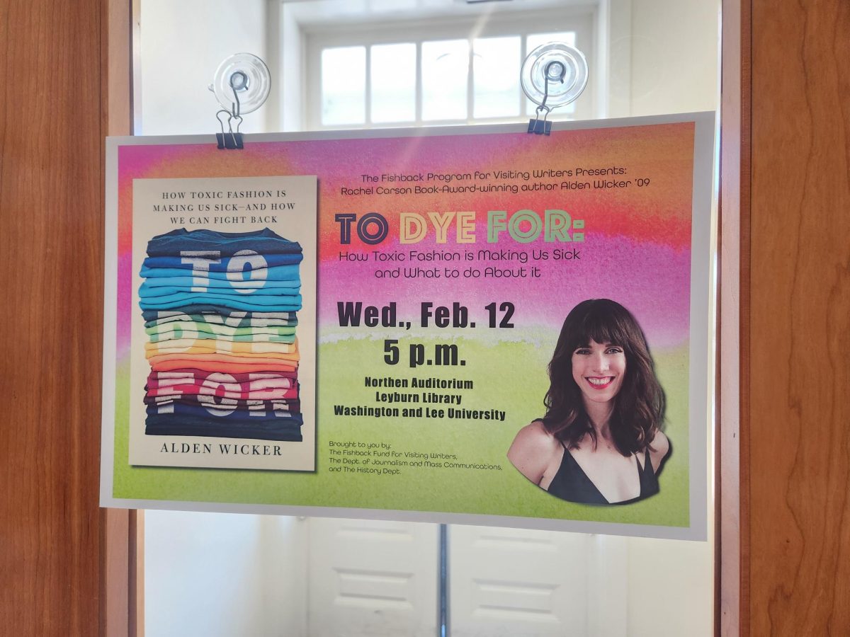 Alden Wicker’s talk about her book, “To Dye For,” was set to be held in Northen Auditorium but was moved to Zoom following the winter storm. 