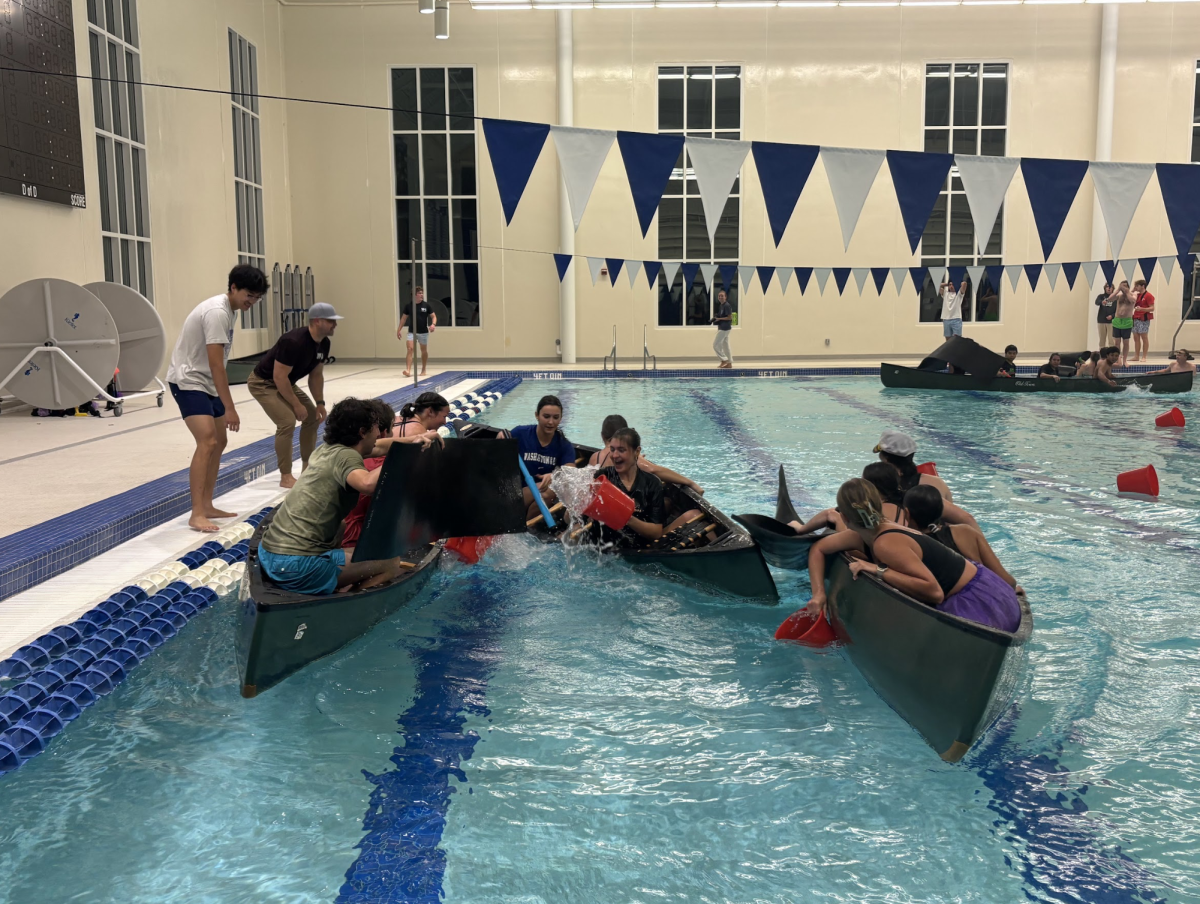 Battleship teams attempt to sink their opponents’ canoes while keeping theirs afloat. 
