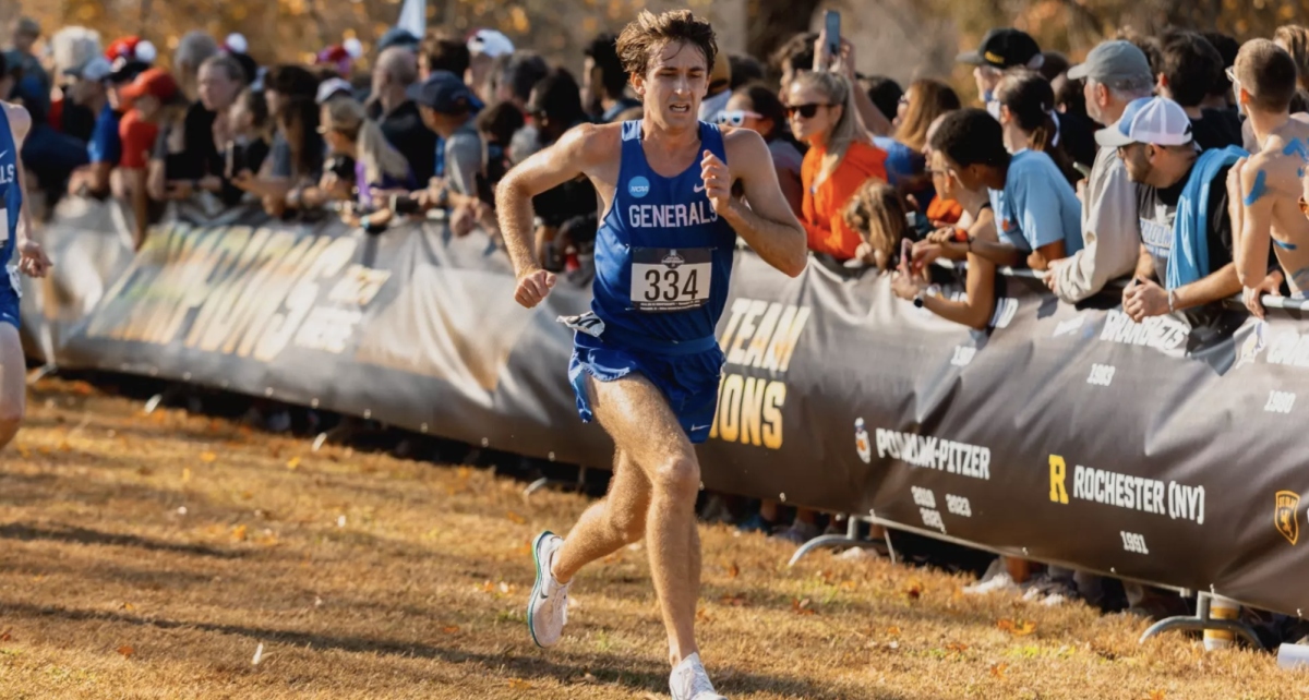 Keaton Rush, ‘26, competes at the 2025 NCAA DIII Cross Country Championships in Spartanburg, S.C. 