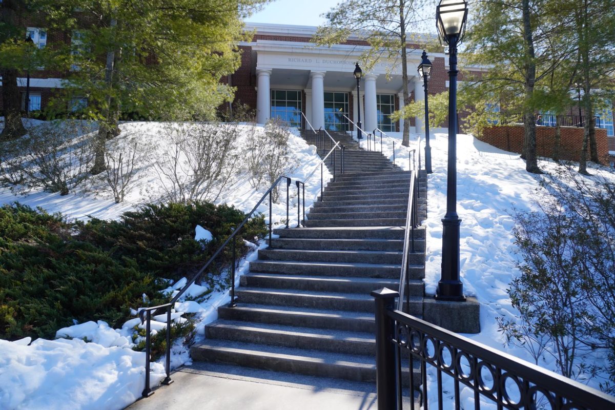 Tall staircases and uneven brick sidewalks make it difficult for injured students and faculty to navigate campus.